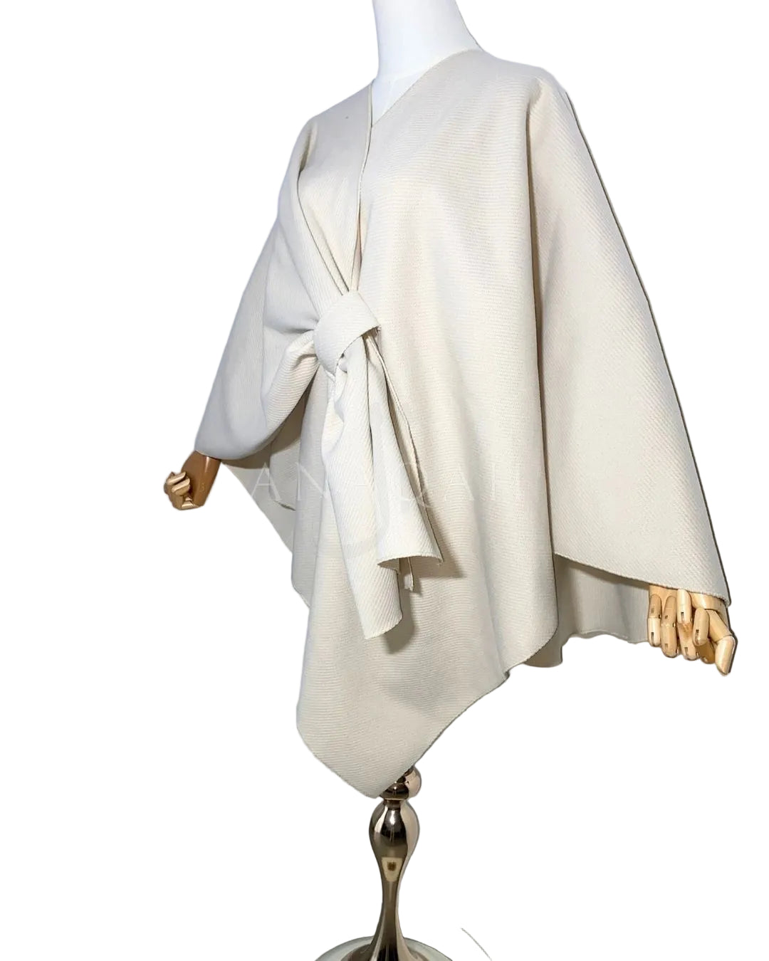 Poncho Côtelé avec nœud - Beige