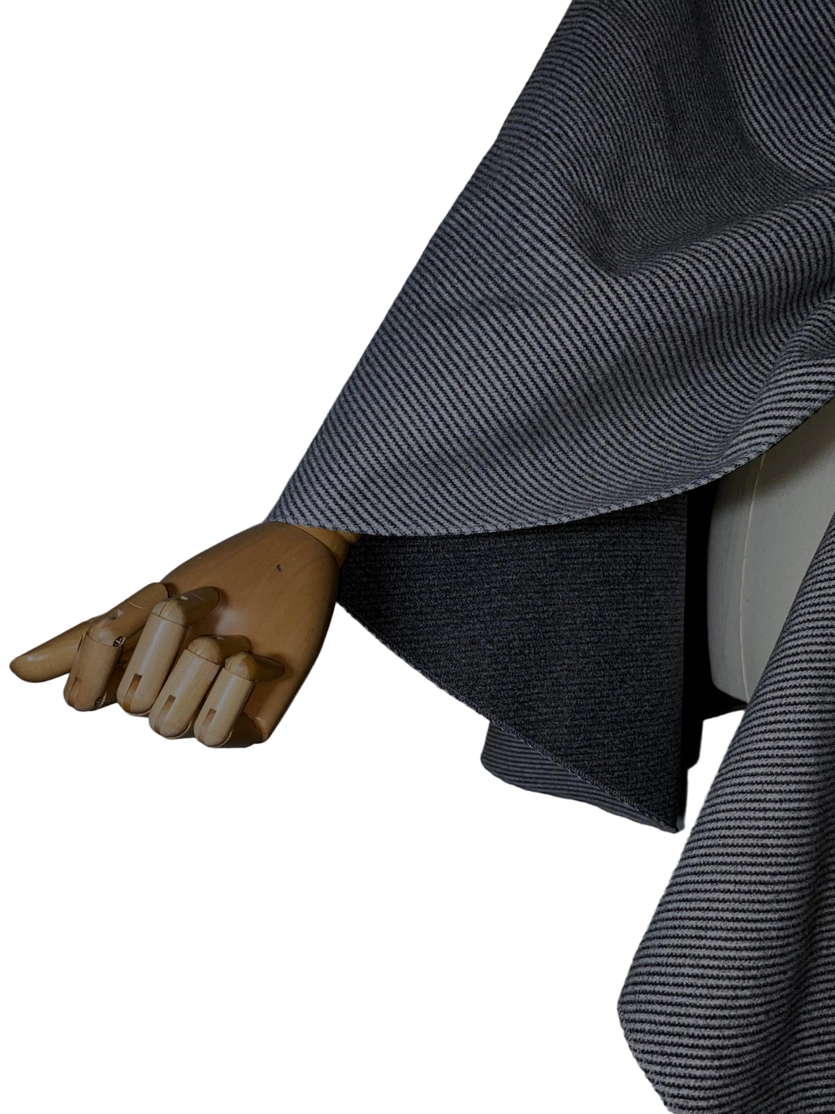 Poncho côtelé avec noeud - gris