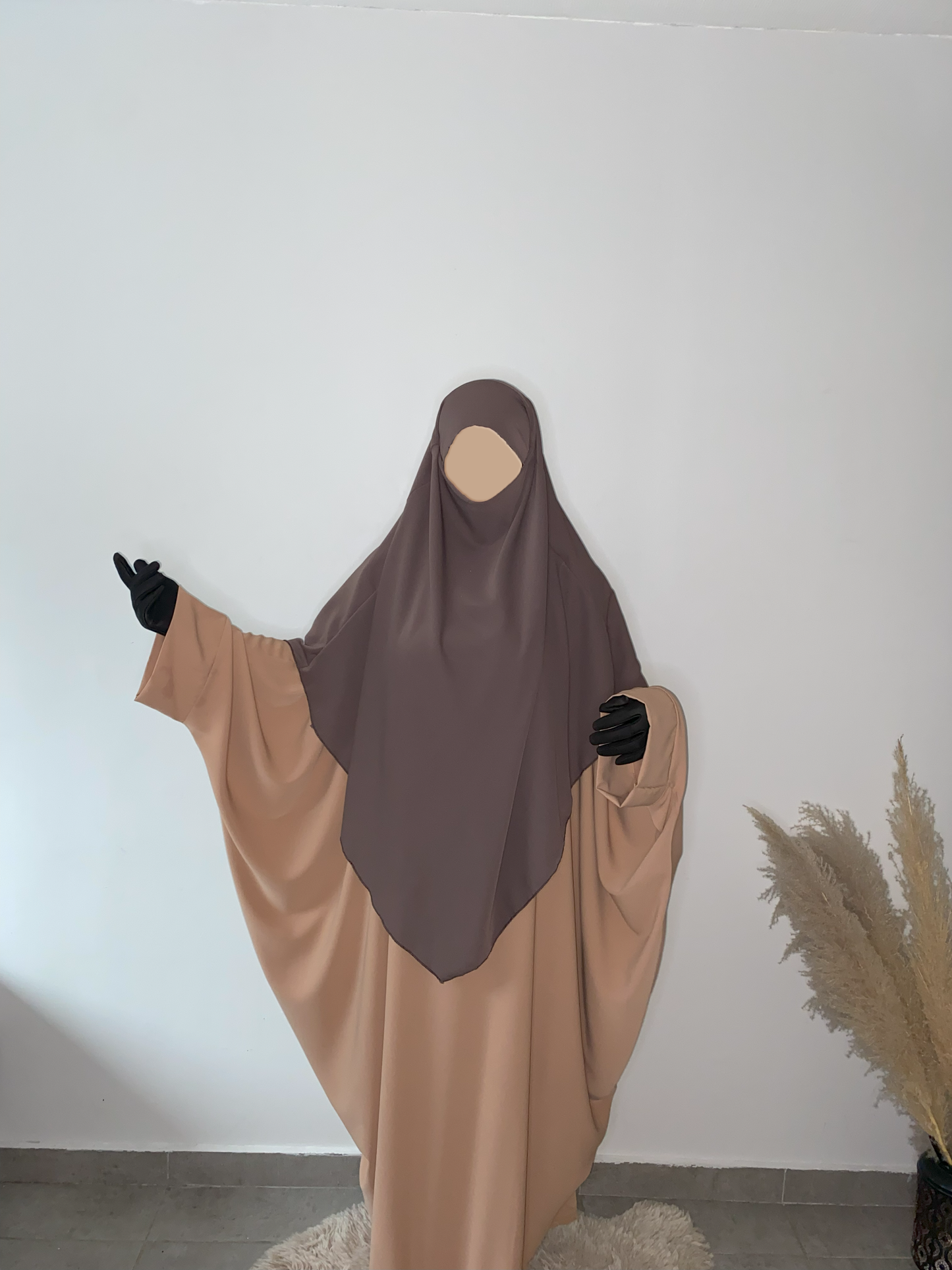 Khimar Soie de Médine - Brun pâle