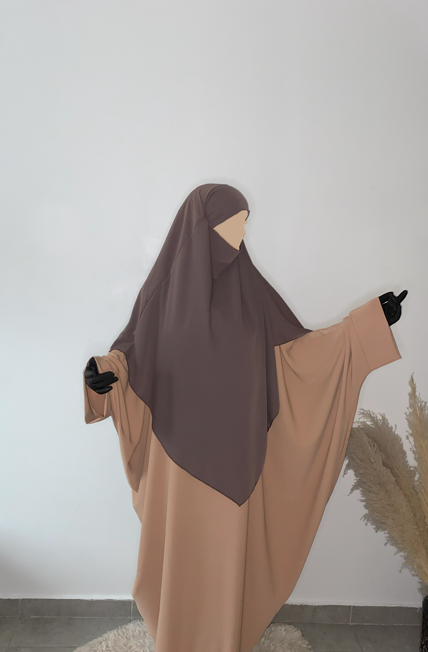 Khimar Soie de Médine - Brun pâle