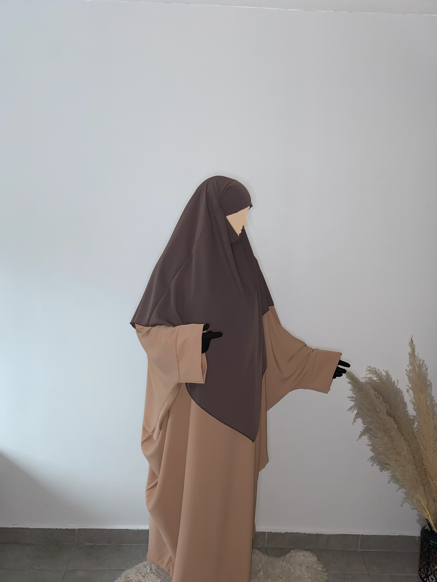 Khimar Soie de Médine - Brun pâle