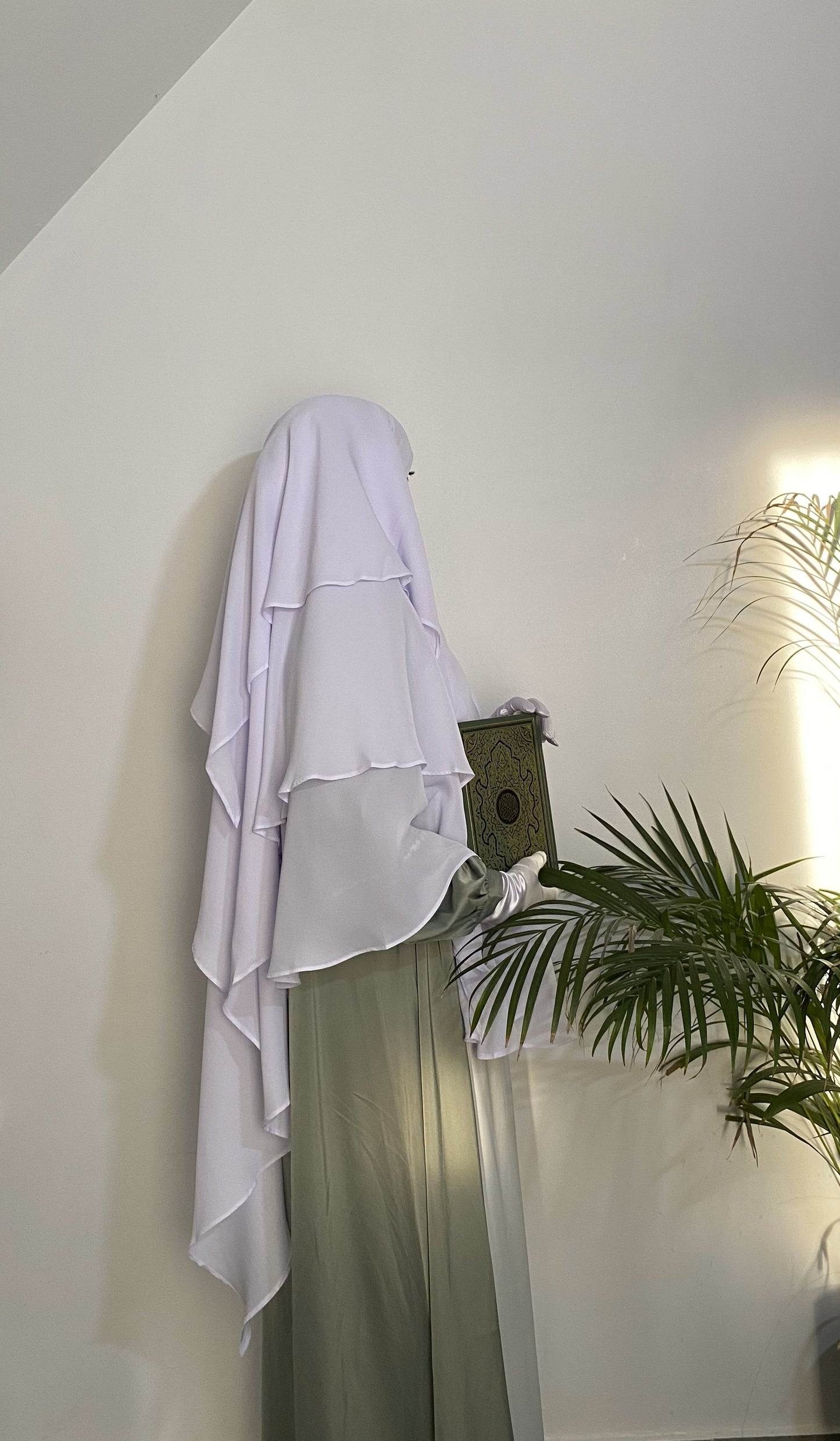 Khimar Mousseline 3 voiles - Blanc