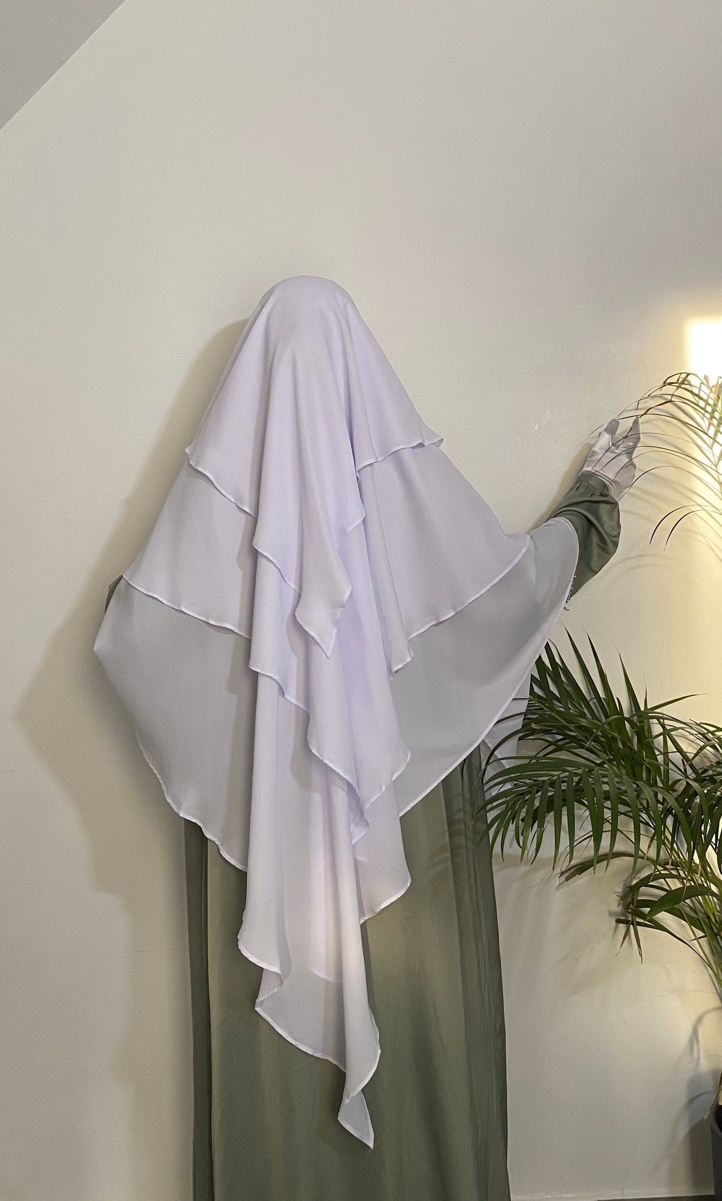 Khimar Mousseline 3 voiles - Blanc