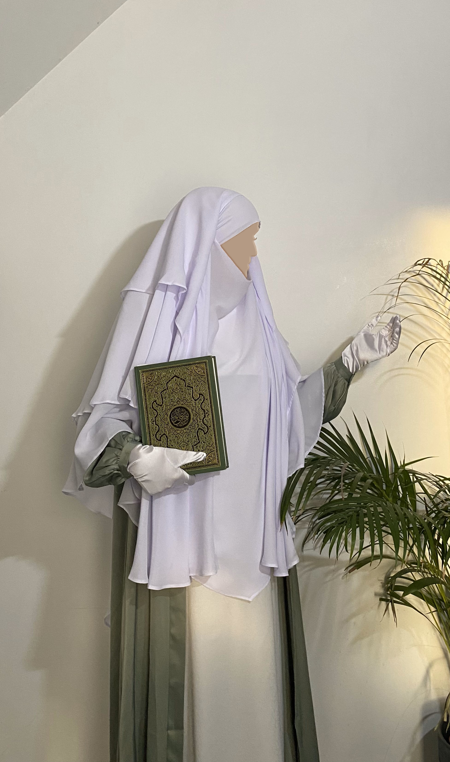 Khimar Mousseline 3 voiles - Blanc