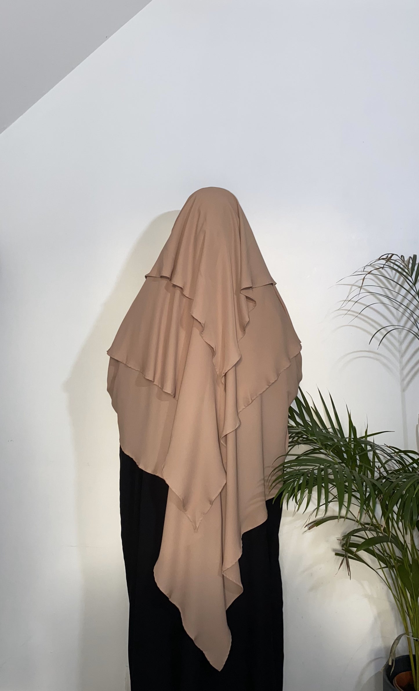Khimar Mousseline 3 voiles - Beige