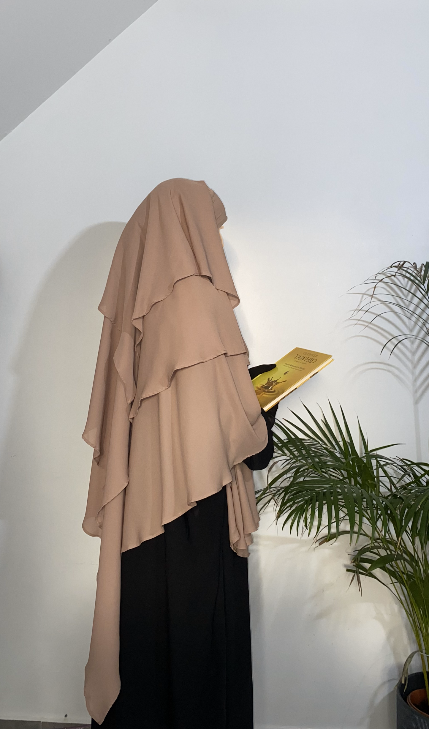 Khimar Mousseline 3 voiles - Beige