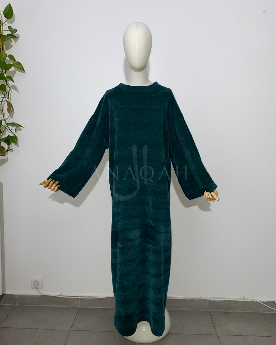 Abaya Velours - Vert Bouteille