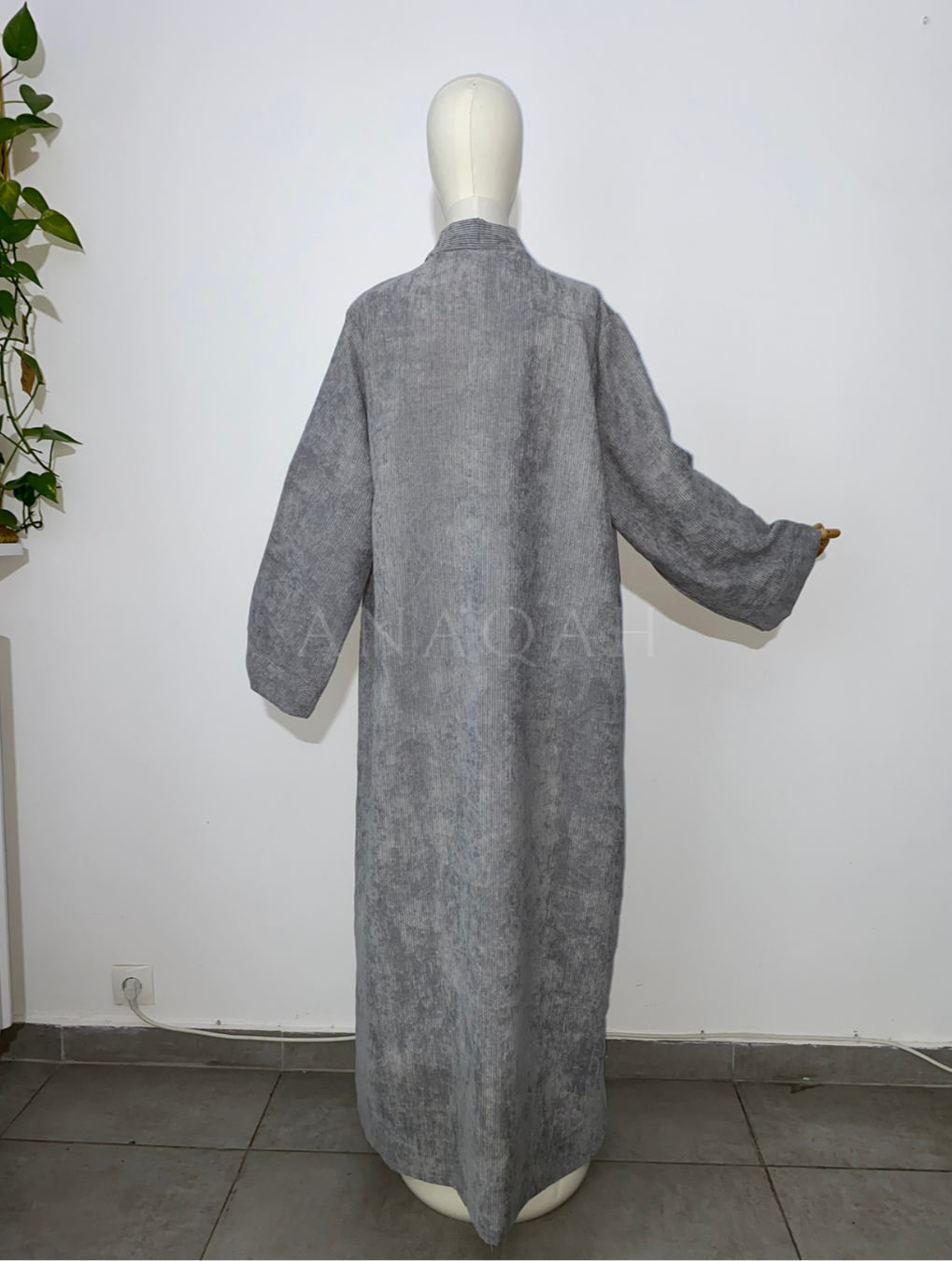 Kimono côtelé - Gris clair