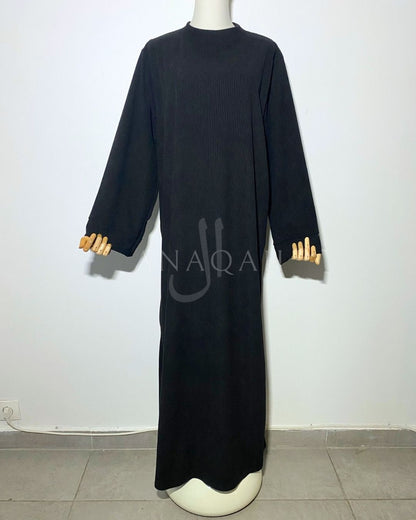 Robe pull côtelé - Noir