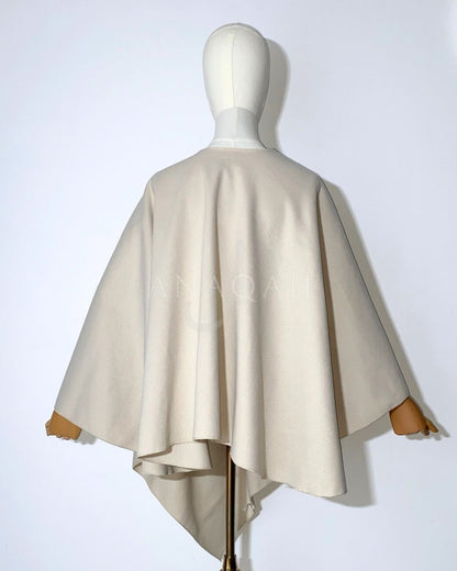 Poncho Côtelé avec nœud - Beige