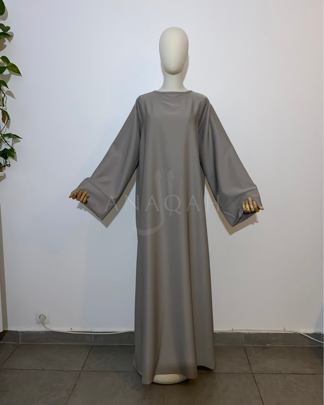 Abaya Hiver - Gris Clair