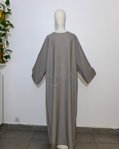 Abaya Hiver - Gris Clair