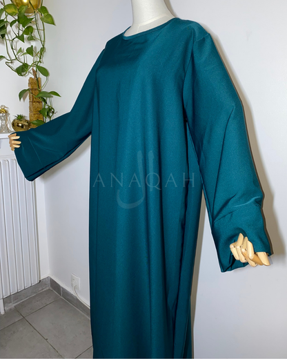 Abaya Hiver - Bleu Canard