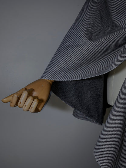 Poncho côtelé avec noeud - gris