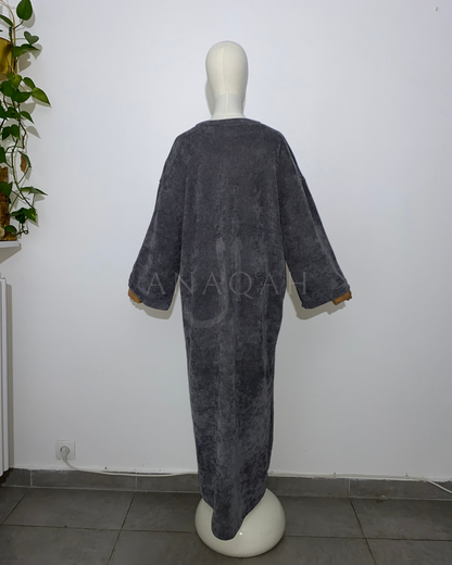 Abaya Velours - Gris