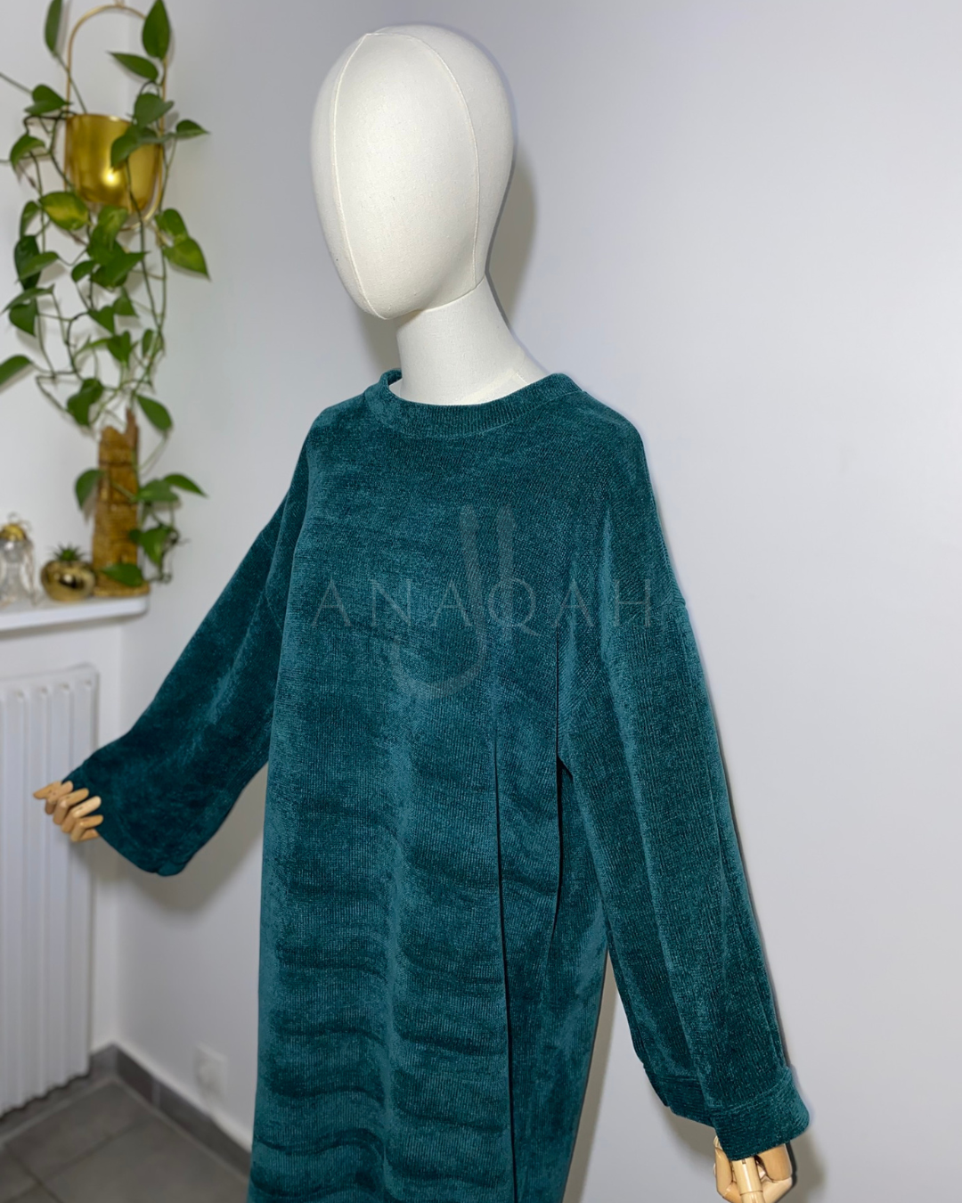 Abaya Velours - Vert Bouteille