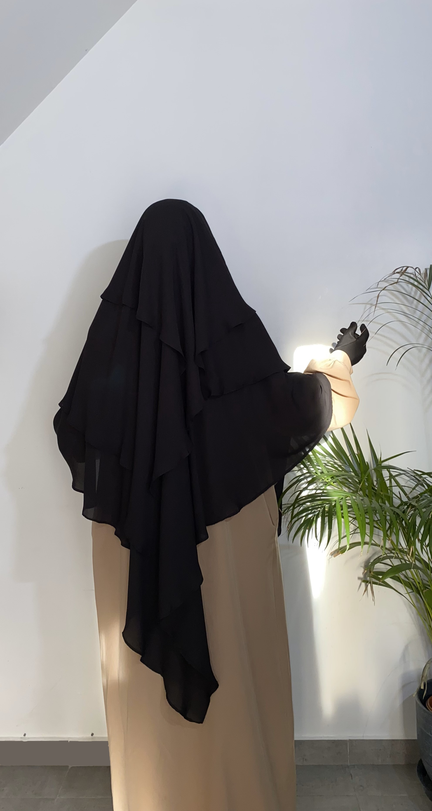 Khimar Sawdah 3 voiles - Noir