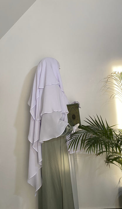 Khimar Maryam 3 voiles - Blanc