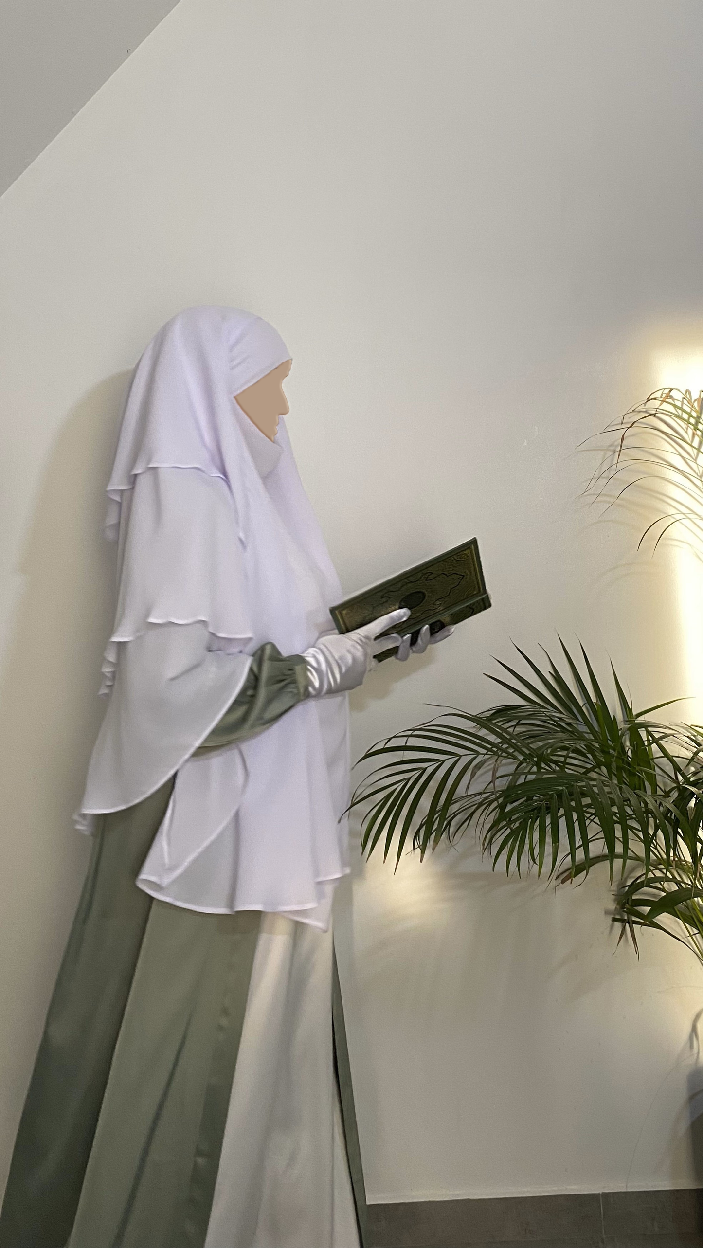 Khimar Maryam 3 voiles - Blanc